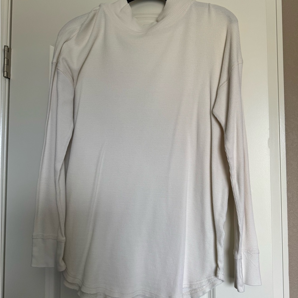 THREAD AND SUPPLY White Waffle Knit Long Sleeve Shirt